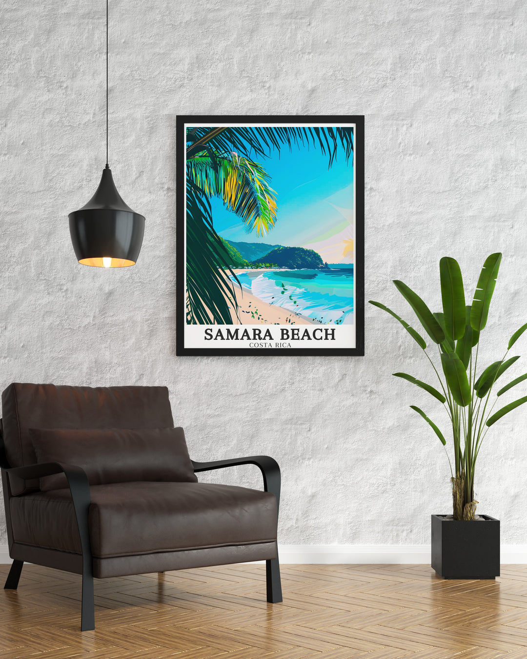 Samara Beach, Garza Contadora Island, and Playa Garza are brought to life in this stunning poster, offering a peaceful coastal landscape. Perfect as a travel gift or a beautiful addition to any beach themed room decor.