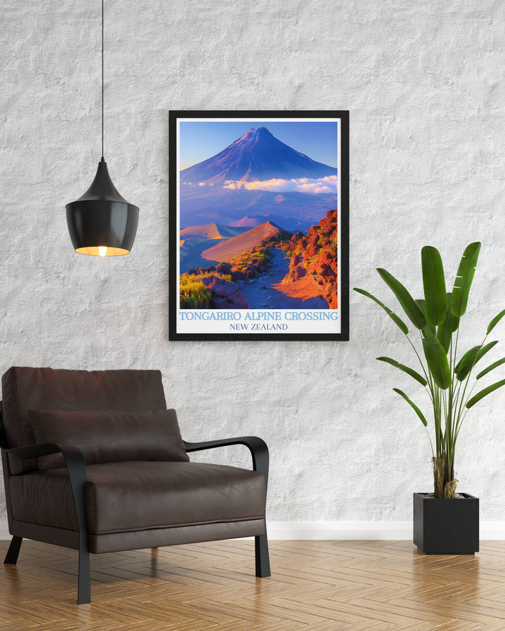 New Zealand prints capturing the unique landscapes of Tongariro, from volcanic terrain to rolling hills, bringing the natural wonders of New Zealand into your home.