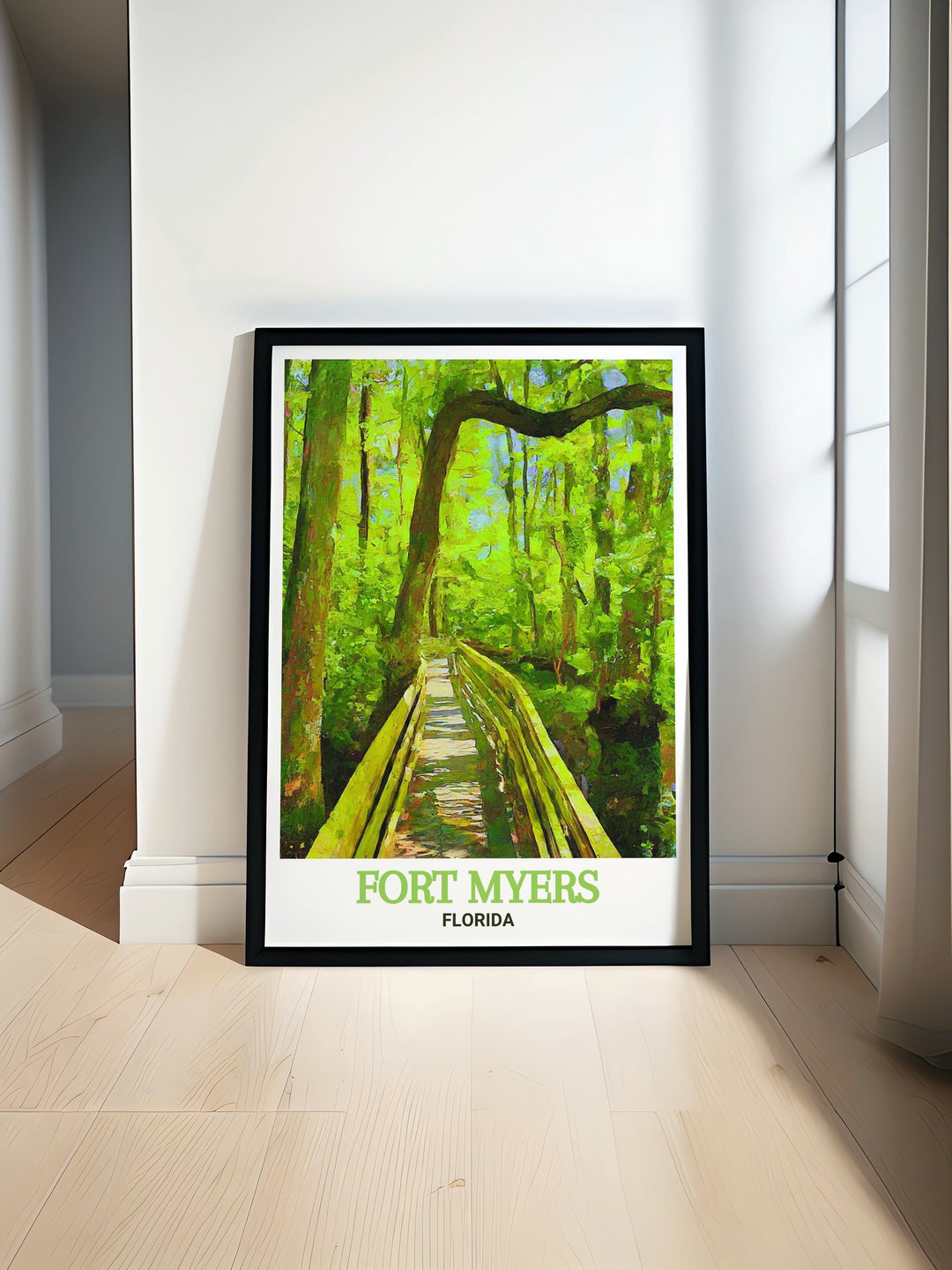 Six Mile Cypress Slough Preserve fine art poster highlighting the tranquil surroundings and diverse ecosystems. This elegant Florida print captures the beauty of the preserve, making it a perfect piece to enhance your home decor with a touch of nature.