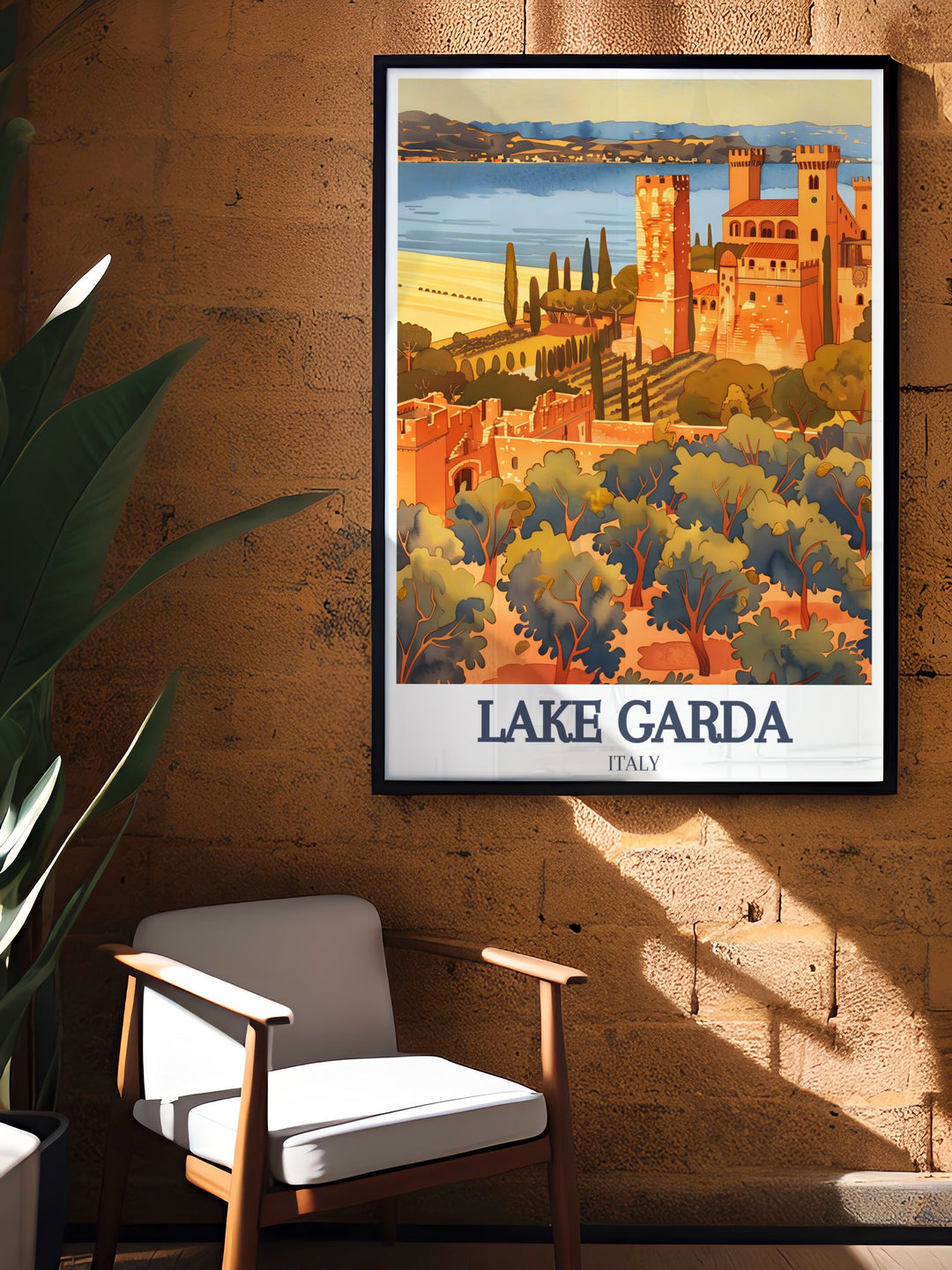 Bring Italy into your home with this Lake Garda poster featuring Scaliger Castle and Grottoes of Catullus. Perfect for Italy wall decor travel lovers or as a thoughtful birthday gift for mom dad sister or anyone who appreciates Italian culture.