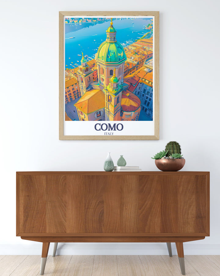 Decorate your living space with the elegance of the Royal Scotsman train in the Scottish Highlands paired with Como Cathedral Lake Como prints. A perfect combination of locomotive art and Italian beauty for your home decor.