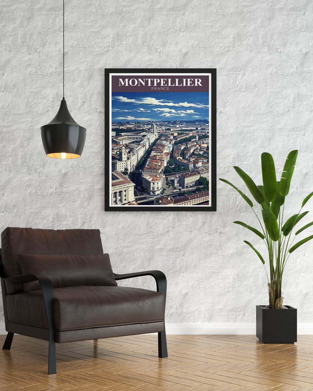 Captivating France Print capturing the vibrant beauty of Montpellier with a focus on Jardis des Plantes de Montpeiller