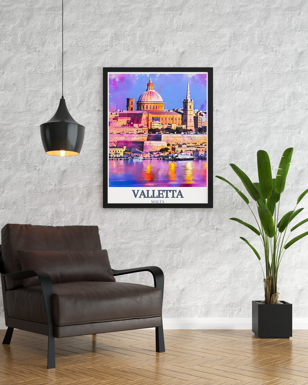 This beautiful Valletta travel poster captures the essence of Maltas rich history, featuring St. Johns Co Cathedral and the Basilica of Our Lady of Mount Carmel. A great gift for travelers or anyone who loves Malta.