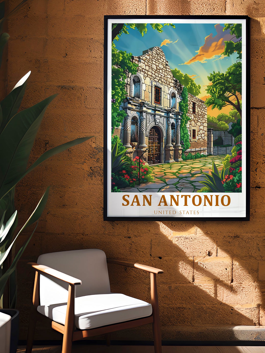 This Alamo poster print offers a detailed view of San Antonios most famous landmark. A great choice for lovers of history and Texas culture, this artwork captures the spirit of the city and its storied past.