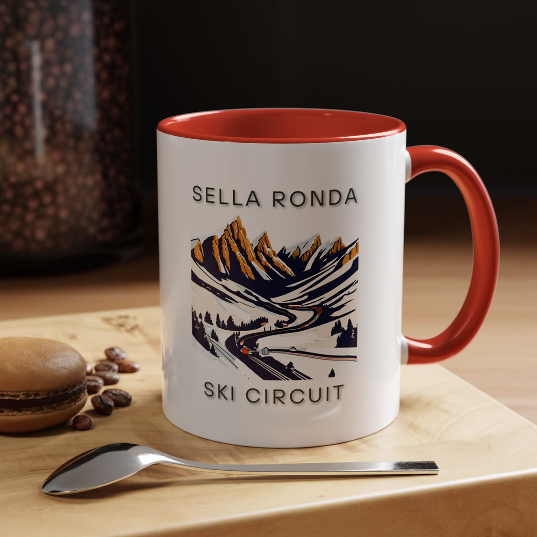 A beautifully designed Sella Ronda mug capturing the majestic peaks of the Dolomites. Perfect for coffee or tea lovers, it features vibrant artwork inspired by the Sella Rondas scenic landscapes. Durable and dishwasher-safe, this mug is a meaningful gift for travelers and art enthusiasts.