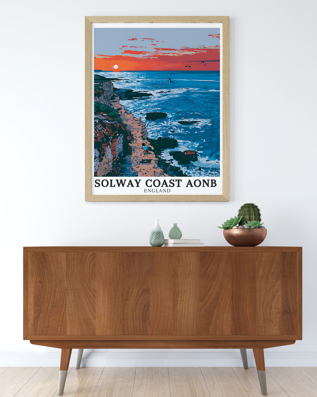 Solway Coast AONB Travel Posters. Highlighting the iconic landscapes of the Solway Coast AONB, Rockliffe Bay, and the English Lake District, these travel posters are perfect for adding a touch of adventure to your home decor.