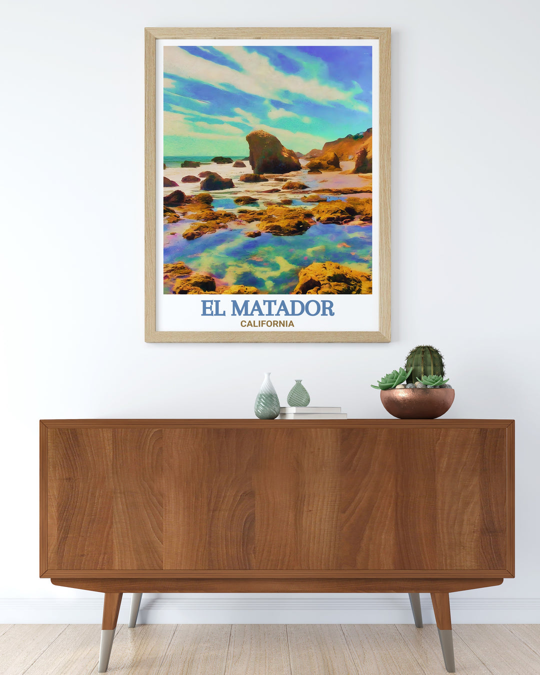 Tide Pools Poster Print features the unique formations and marine life of the tide pools at El Matador Beach in California. This artwork is perfect for those who appreciate the wonders of nature and the tranquility of the Pacific Ocean.