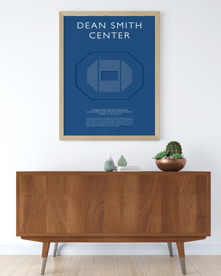 Dean Smith Center poster capturing the legendary atmosphere of the Dean Dome a great addition to any collection of college football memorabilia and dorm room decor