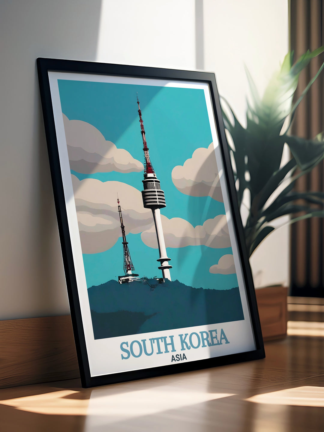 N Seoul Tower stunning living room decor featuring vibrant colors and intricate details of Seoul South Korea making it an ideal addition to any contemporary home