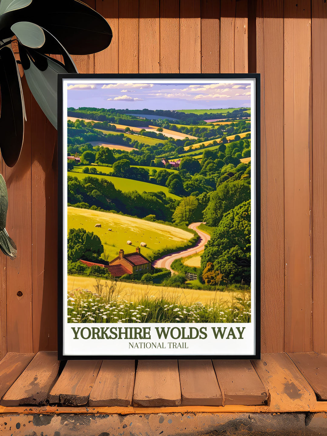 Framed art featuring the picturesque landscapes of the Yorkshire Wolds Way. Ideal for adding a sense of natural beauty and tranquility to your living space, celebrating the serene and inviting atmosphere of this national trail in the UK.