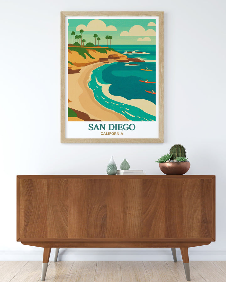 Wall art featuring La Jolla Cove in San Diego, a perfect tribute to the scenic beauty of Californias coastline. Ideal for creating a focal point in your home or office that inspires and soothes.