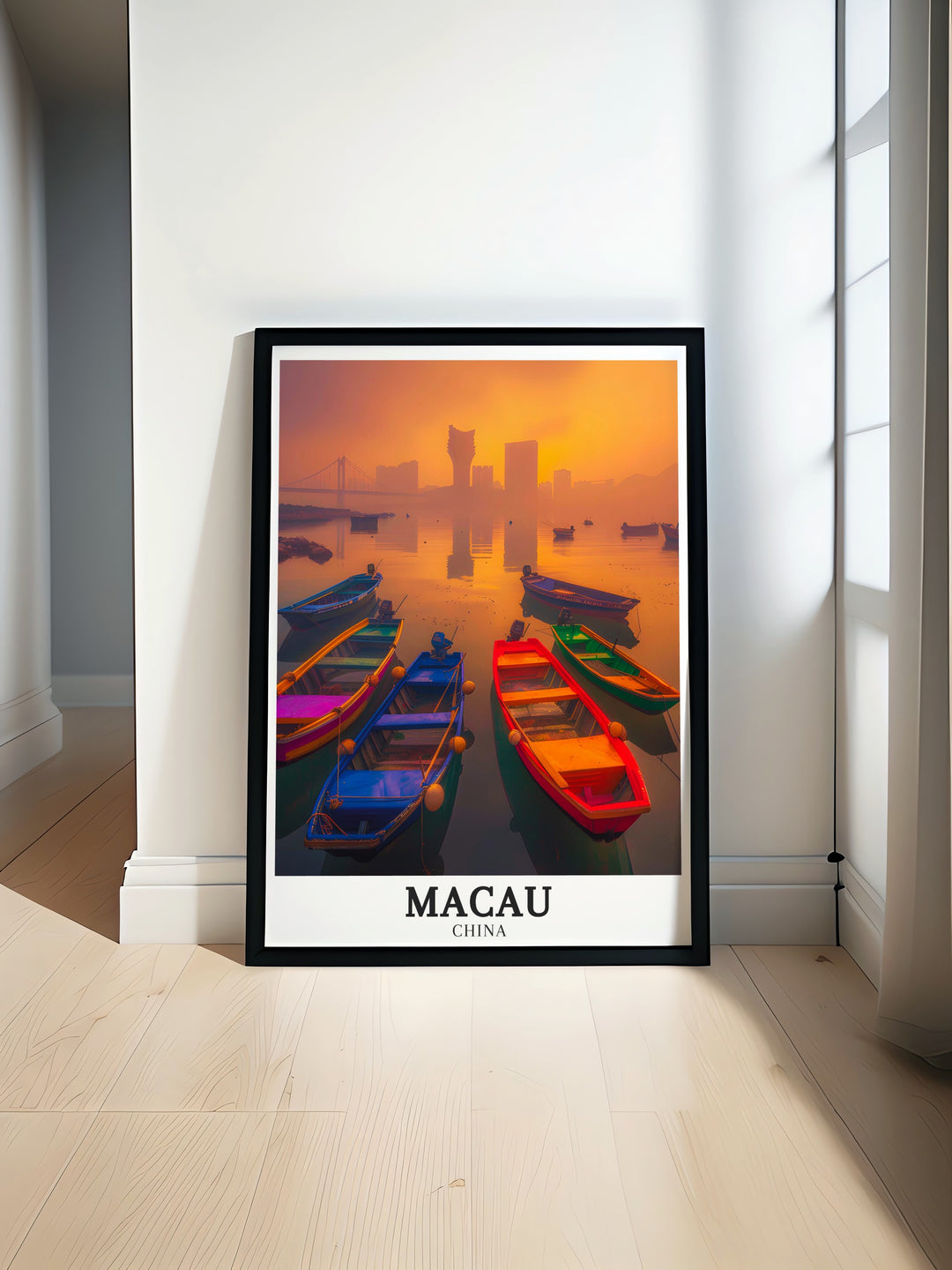 Discover the beauty of Macau with this stunning Macau Poster Print featuring the Macau Outer Harbour Macau Skyline and South China Sea Perfect for home decor or as a thoughtful gift this print brings the dynamic energy of Macau into any space with vibrant colors and intricate details