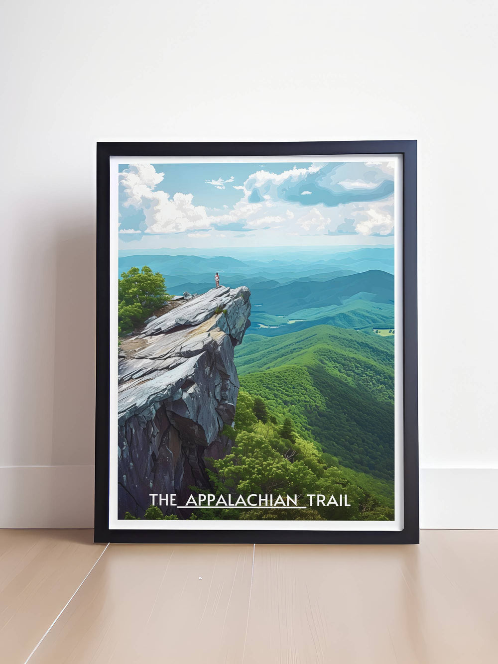 Mcafee Knob artwork featuring the panoramic views of the trail, a great gift for those who cherish outdoor adventures.