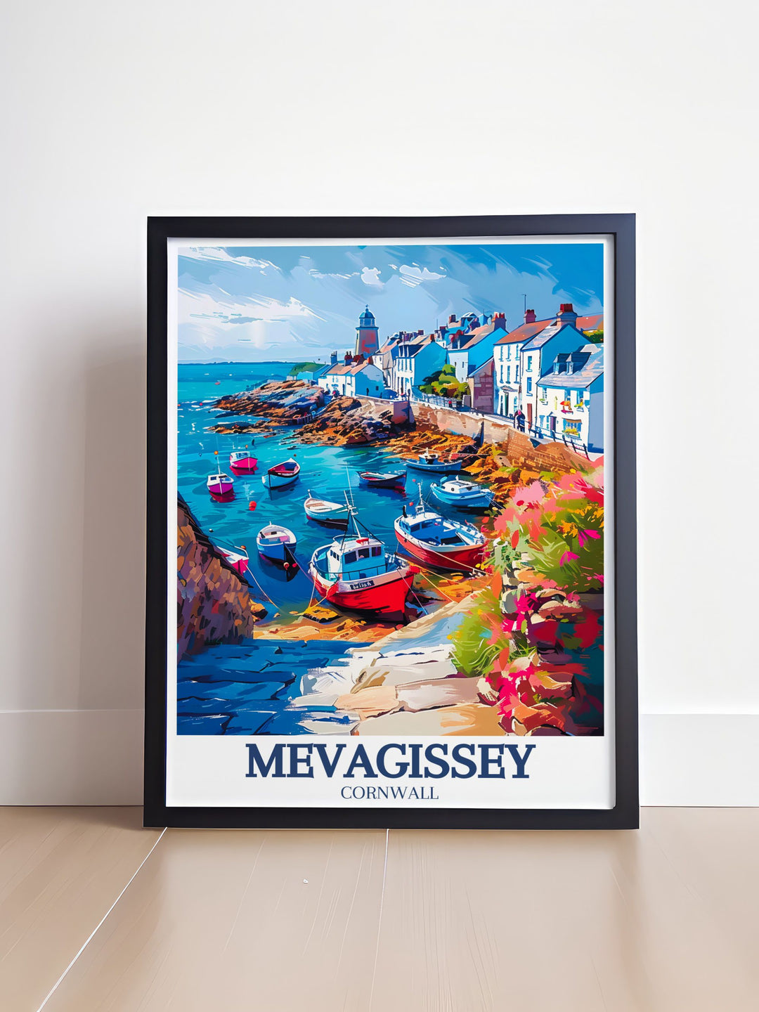 Capturing the picturesque scenery of Mevagissey, this travel poster brings the villages scenic harbor and historical sites into your living space. Ideal for those who love coastal beauty and cultural history, this artwork highlights the essence of Mevagissey.