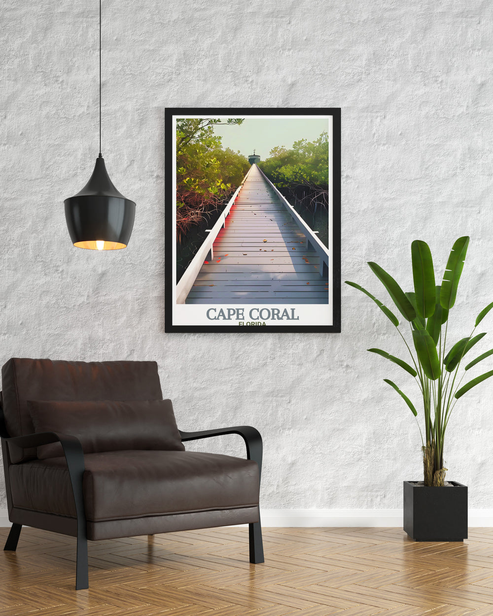 Stunning Cape Coral Wall Art depicting Glover Bight Trail brings a touch of Floridas scenic beauty to your home decor detailed artwork perfect for travel lovers and those who cherish serene natural landscapes.