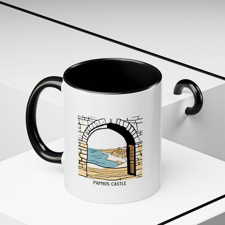 A stylish Paphos Castle Cyprus mug perfect for coffee and tea lovers. Showcasing detailed designs of the iconic castle and its picturesque landscapes, this ceramic mug is durable, dishwasher safe, and an excellent gift for those who appreciate historic heritage.