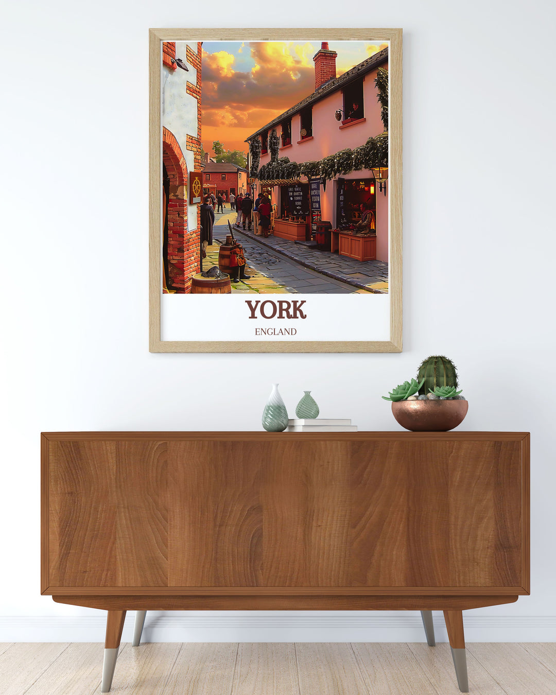 Framed Print of the North Yorkshire countryside highlighting the beauty of the Howardian Hills AONB. This piece blends natural landscapes with ENGLAND, Jorvik Viking history for a timeless art decor.