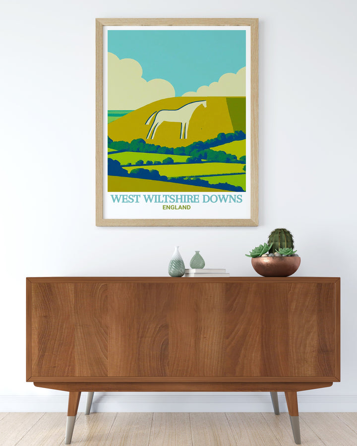 Travel poster of Cranborne Chase, highlighting the peaceful landscapes and rich history of this protected area. This canvas art brings the tranquility of southern Englands natural beauty into your home.