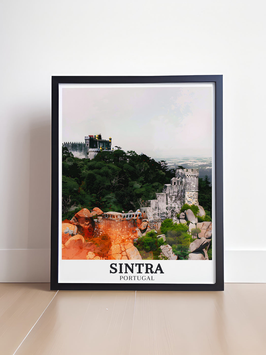 Sintra Artwork with intricate details of Castelo dos Mouros Sintra Hills a beautiful addition to any wall enhancing your homes aesthetic