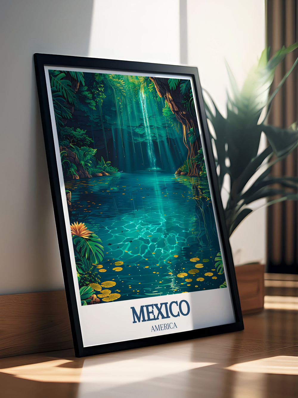 Discover the beauty of El Castillo Chichen Itza with this framed print that brings the iconic pyramid to life ideal for enhancing your home decor with a touch of cultural richness and architectural brilliance