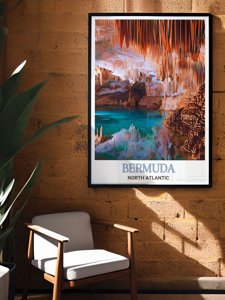 Beautiful Crystal and Fantasy Caves Wall Art perfect for adding a touch of Caribbean Decor to your space with intricate and colorful details