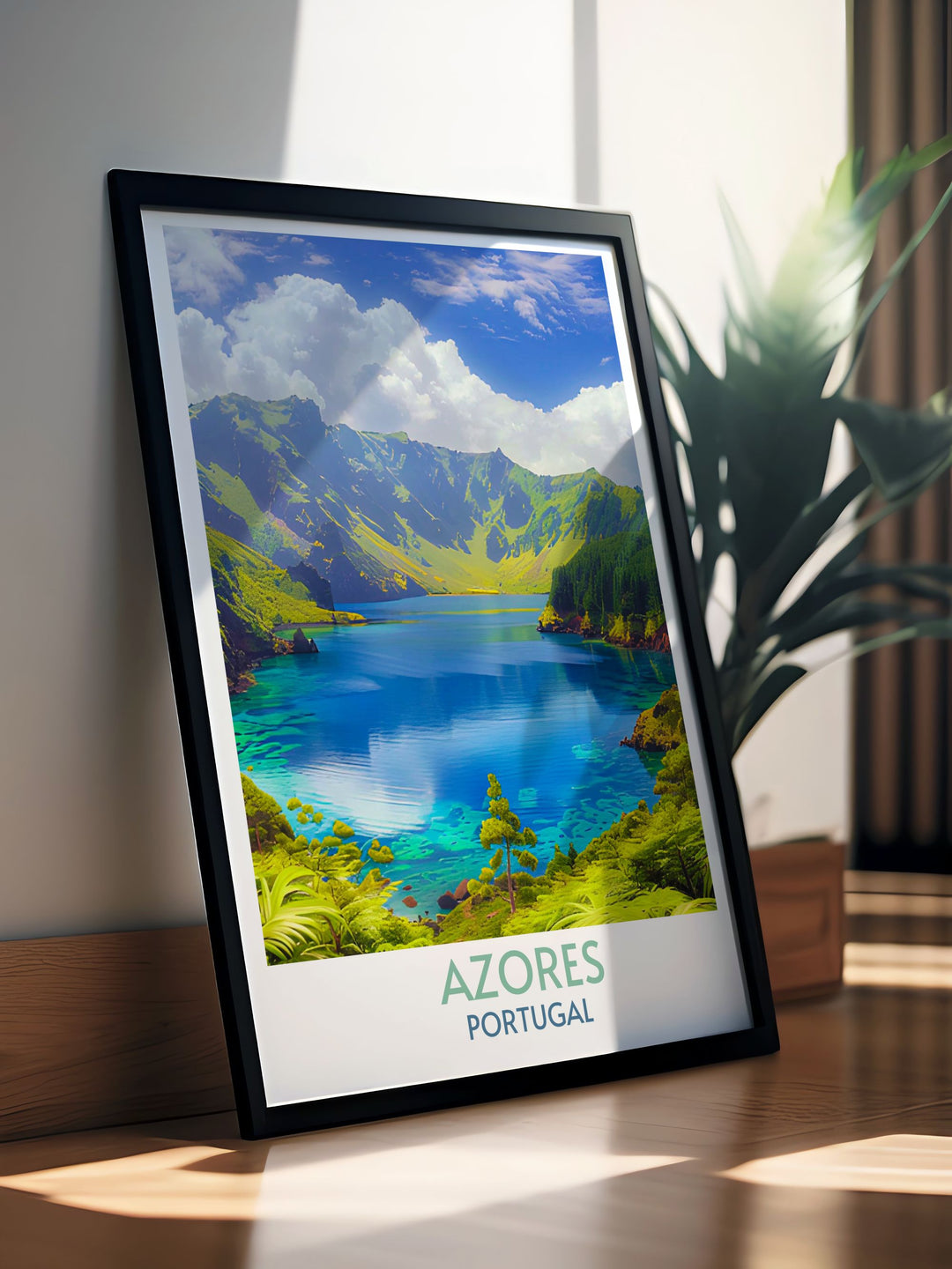 Lagoa do Fogo wall art in high definition, showcasing the vivid landscapes of Azores, a striking addition to any room.