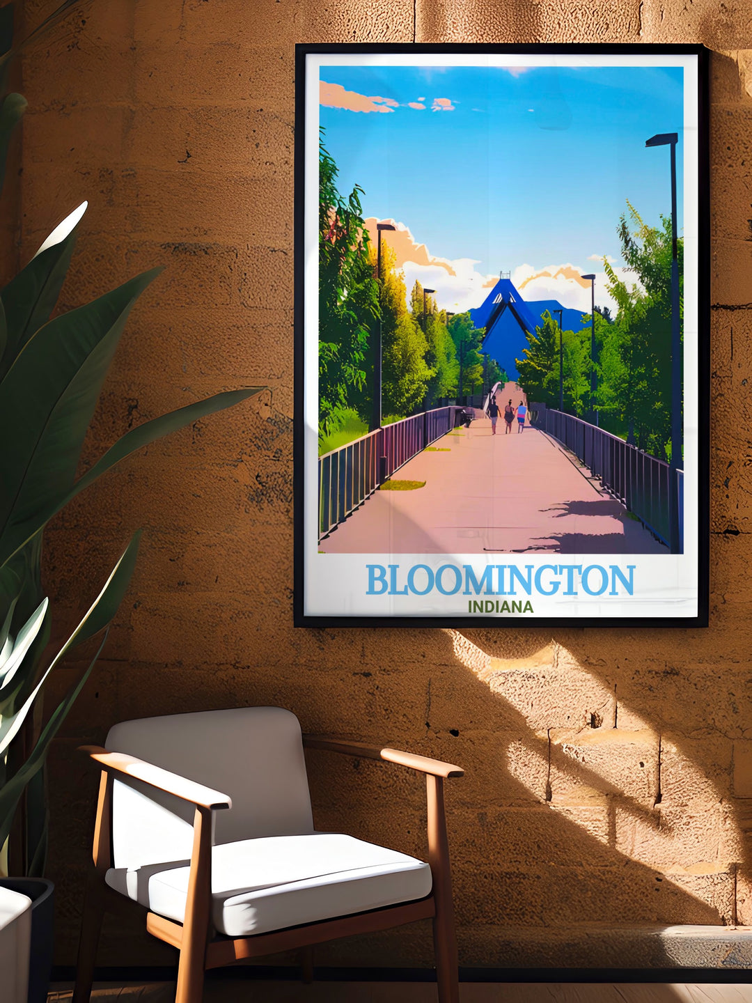 Bloomington Indiana B Line Trail prints capturing the unique allure of the trail with a blend of vintage and modern art suitable for various decor styles making it an excellent choice for home decoration or thoughtful gifts
