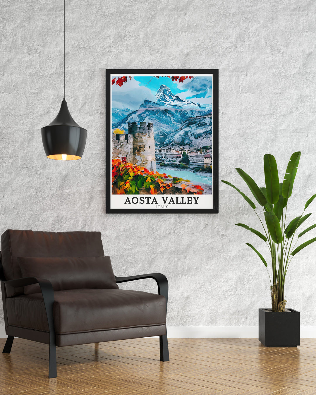 Aosta Valleys serene landscapes, Bards historic fortress, and Monte Rosas majestic peaks are all beautifully captured in this Italy art print. This wall decor piece is ideal for those who want to bring a piece of Italys natural beauty into their home. The fine detailing and vibrant colors make it a standout addition to any room, while the historical and cultural significance of the landmarks adds depth to the artwork. A thoughtful gift for Italy lovers and art enthusiasts.