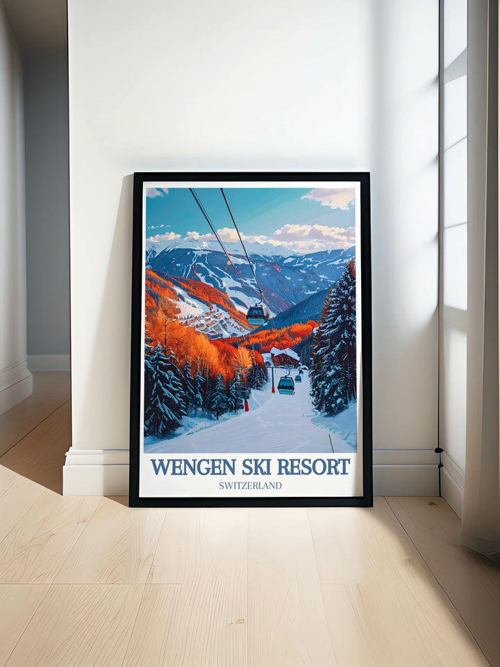 Personalized custom print of Grindelwald, capturing the villages dramatic landscapes and adventurous spirit. Perfect for creating a unique piece of art that reflects your love for Switzerlands natural beauty and outdoor activities.