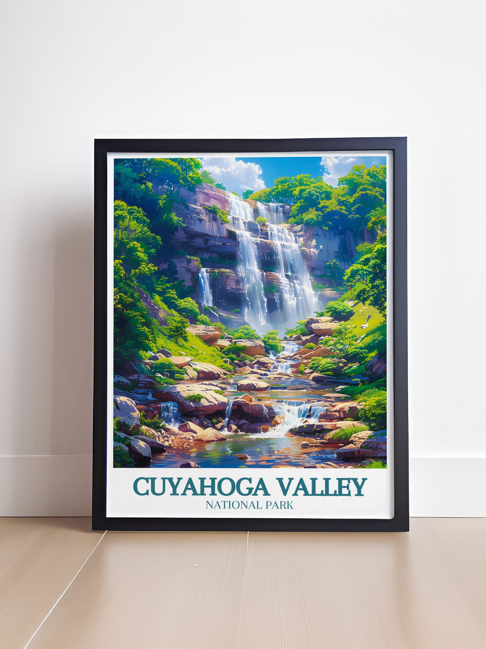 High quality art print of Cuyahoga Valley National Park, showcasing its lush forests and scenic waterways, perfect for nature lovers and home decor enthusiasts.