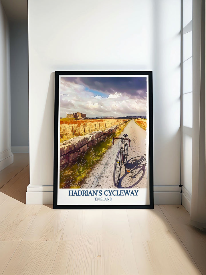 Highlighting Hadrians Walls architectural brilliance, this art print offers a glimpse into Roman Britains engineering feats and historical significance, perfect for history buffs.
