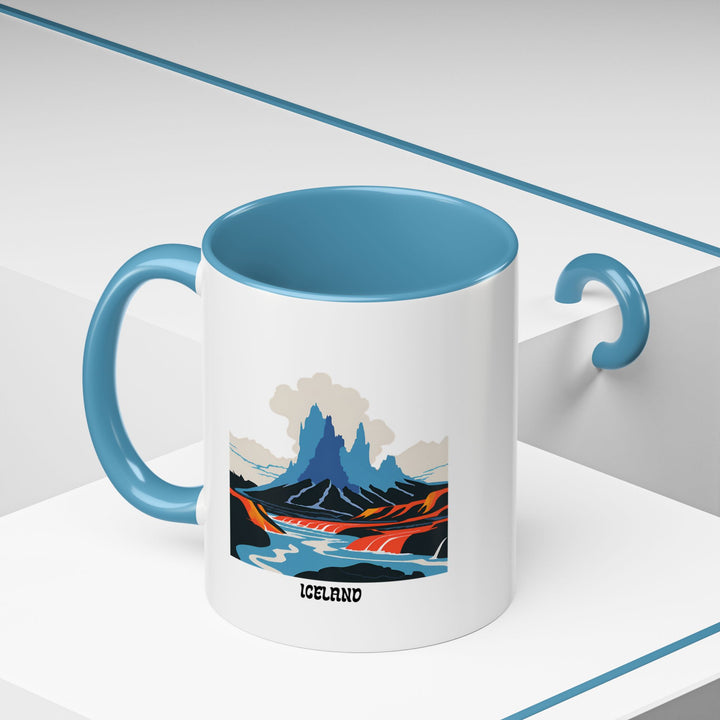 A vibrant Iceland Mug with artistic designs capturing the majesty of Iceland’s iconic sights. This dishwasher-safe ceramic mug is perfect for coffee enthusiasts and as a unique keepsake for Iceland travelers.