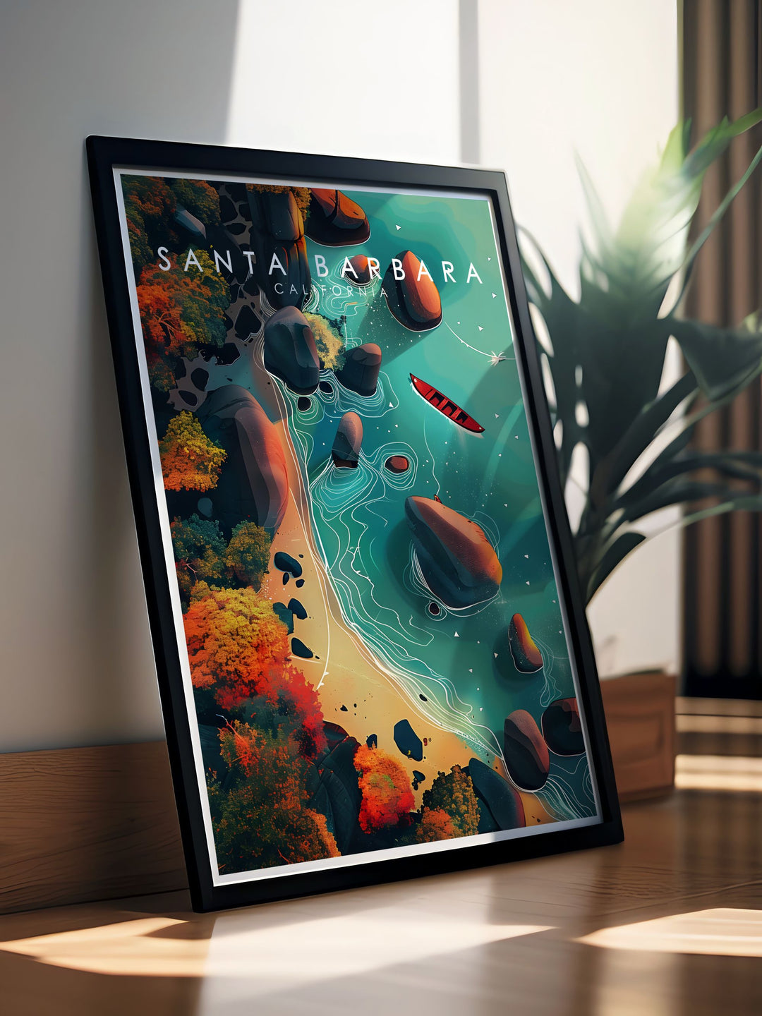 Capture the beauty of Santa Barbara and Butterfly Beach with this modern wall art print detailed city maps and coastal views make it the perfect anniversary birthday or Christmas gift while adding a personal touch to any space