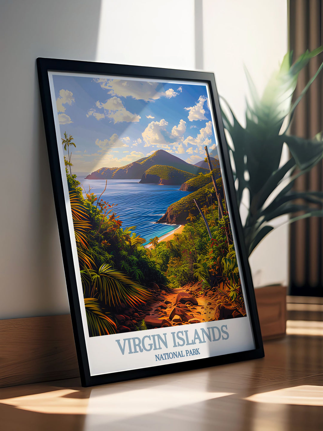 National Park Poster of Reef Bay Trail showcasing the lush landscapes and vibrant life of the US Virgin Islands ideal for nature enthusiasts