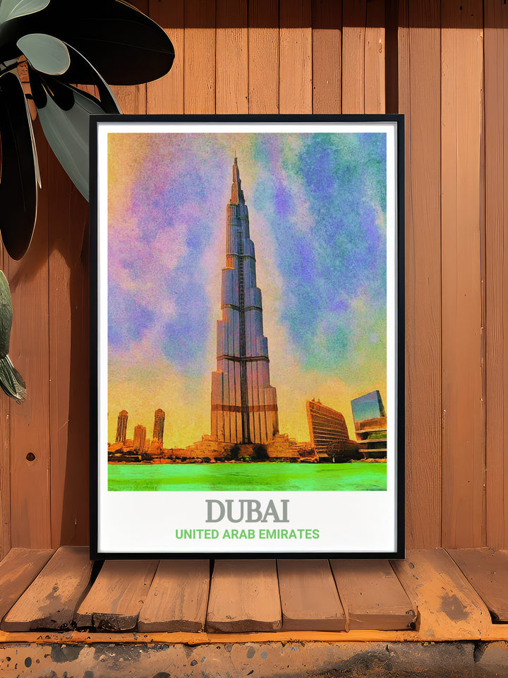 Black and white Dubai street map art print with Burj Khalifa highlighting the citys blend of modernity and tradition a versatile piece that fits beautifully in any room from living rooms to offices