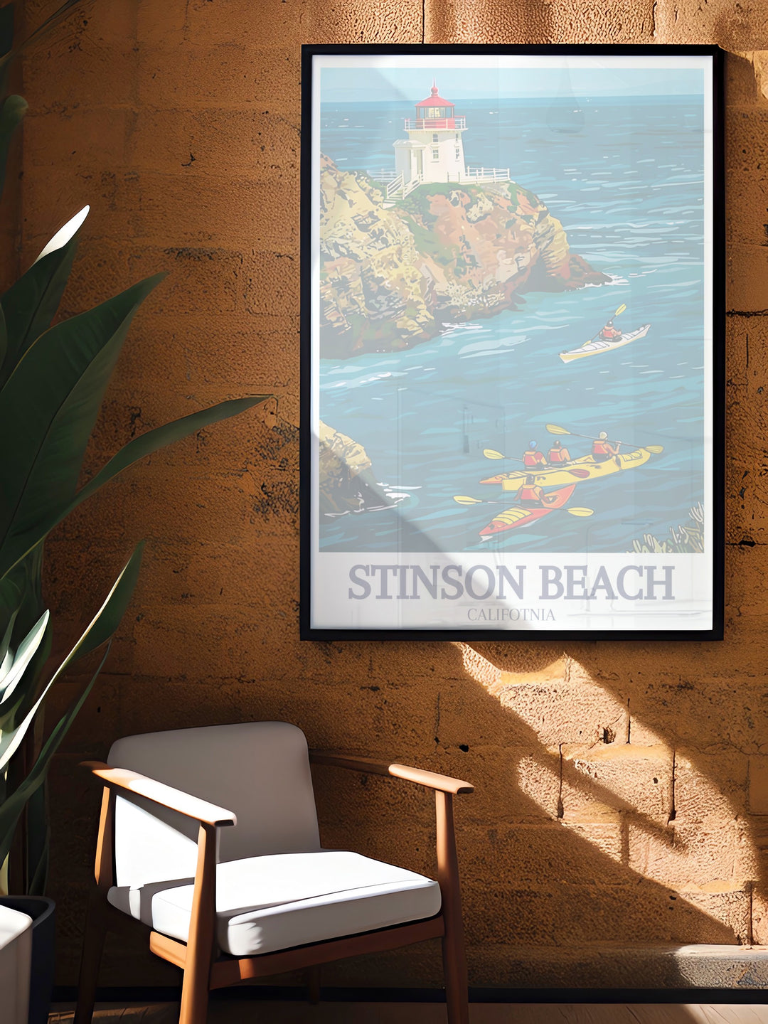 A detailed art print of Stinson Beach and the Pacific Ocean, this artwork showcases the golden sands and endless horizon of Californias iconic coastline. The travel print is a wonderful addition to any beach themed space, offering a touch of tranquility and coastal charm.