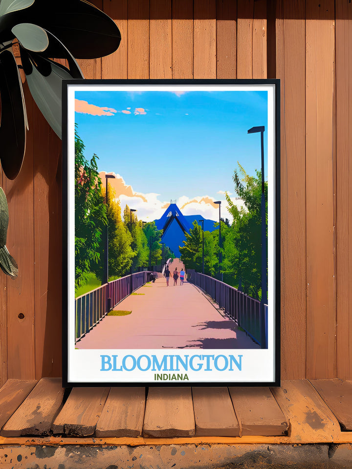 B Line Trail artwork depicting the picturesque beauty of Bloomington Indiana ideal for anyone looking to enhance their living space with a visually appealing and meaningful representation of the citys popular trail