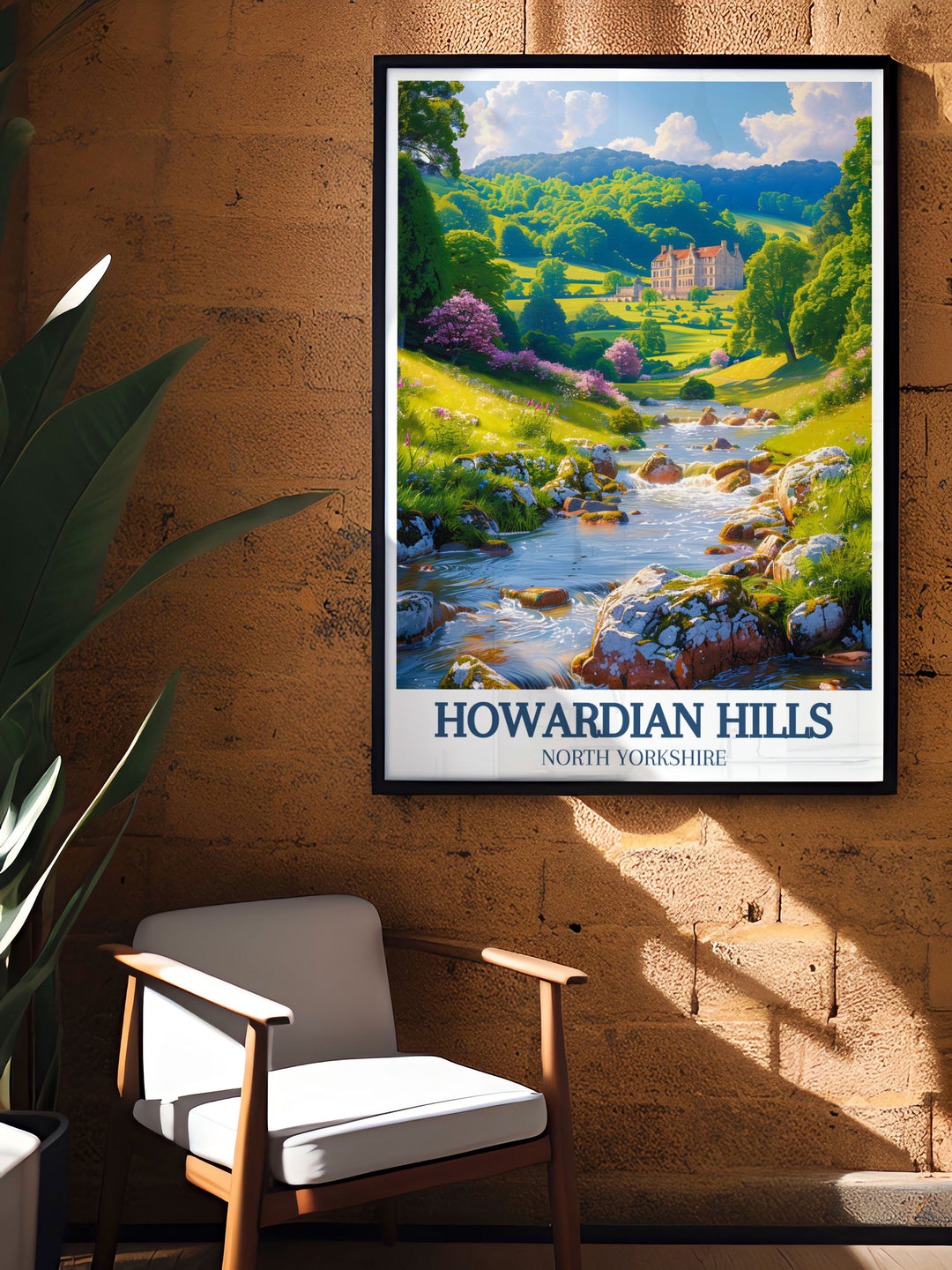 Home decor featuring Nunnington Hall, a picturesque manor house in the Howardian Hills. This print highlights the elegant architecture and beautifully landscaped gardens, making it a stunning addition to any room.
