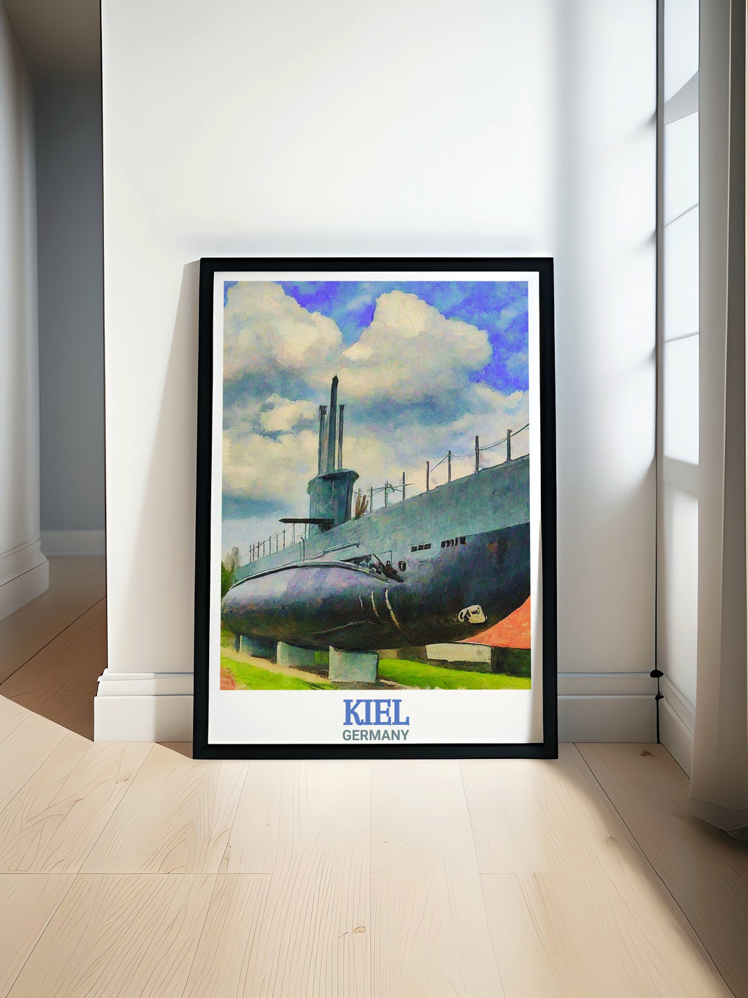 This Germany wall art of U Boot U 995 captures the essence of maritime exploration and wartime history. Perfect for home or office décor, this travel print is a meaningful gift for history buffs.