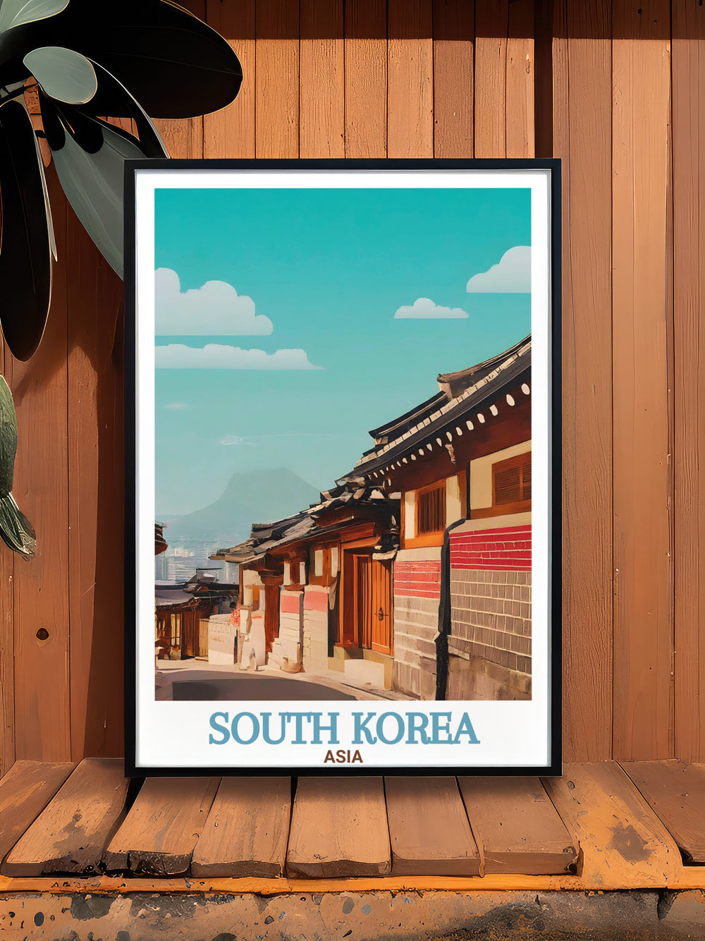 Stunning Seoul wall art featuring Bukchon Hanok Village offering a blend of traditional Korean design and modern aesthetics ideal for travelers and art enthusiasts