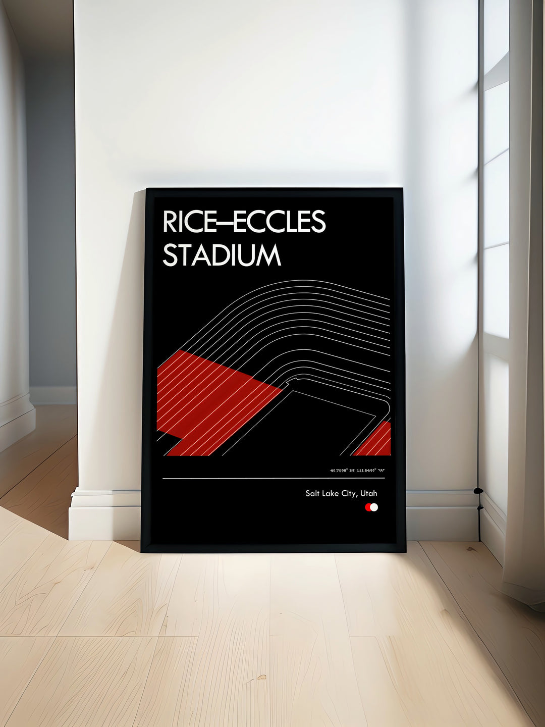 This Utah Utes painting captures the vibrant energy of Rice Eccles Stadium on game day bringing the thrill of college football into your home or dorm