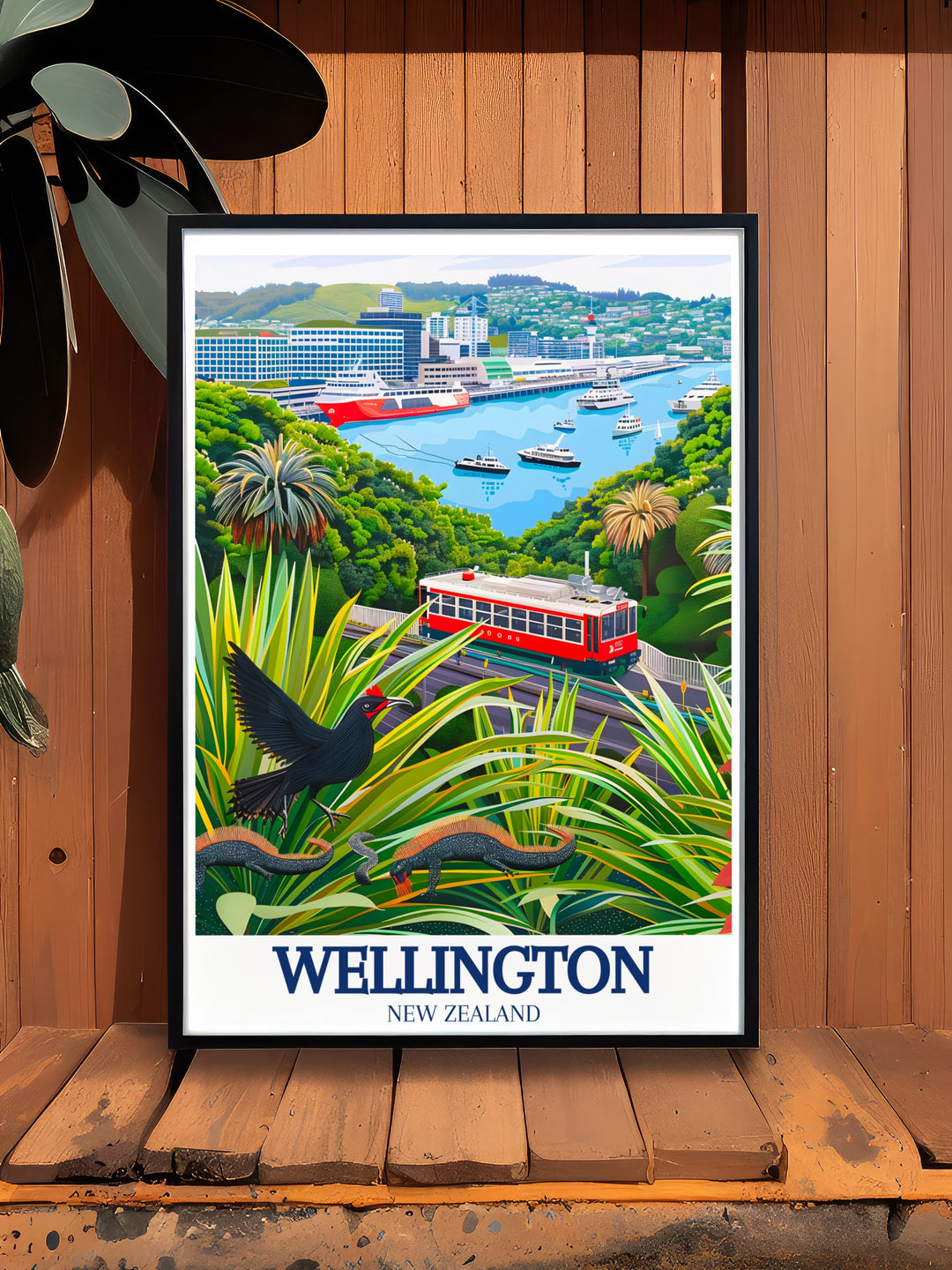 Zealandia framed art captures the beauty of this unique wildlife sanctuary in the heart of Wellington. Ideal for nature lovers and those who admire New Zealands conservation efforts, this artwork brings a peaceful and green vibe into any space, perfect for a nature inspired décor.