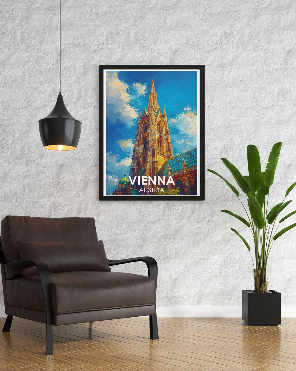 Captivating Vienna Poster of St. Stephens Cathedral highlighting the beauty and grandeur of this historic landmark a perfect piece of wall art for celebrating Viennas rich cultural heritage and charm