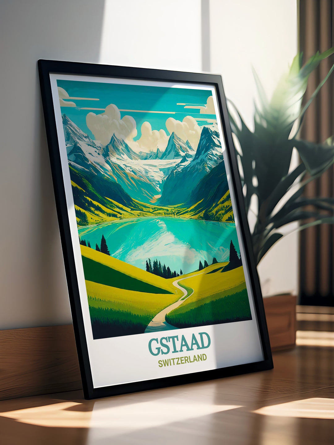 Our Switzerland vintage poster showcases the timeless charm of Gstaad and Lake Lauenen. With muted tones and a classic design, this poster evokes the nostalgic beauty of Switzerlands alpine landscapes. Whether youve traveled to these regions or simply dream of the Swiss Alps, this vintage poster brings a sense of adventure and serenity into your home.