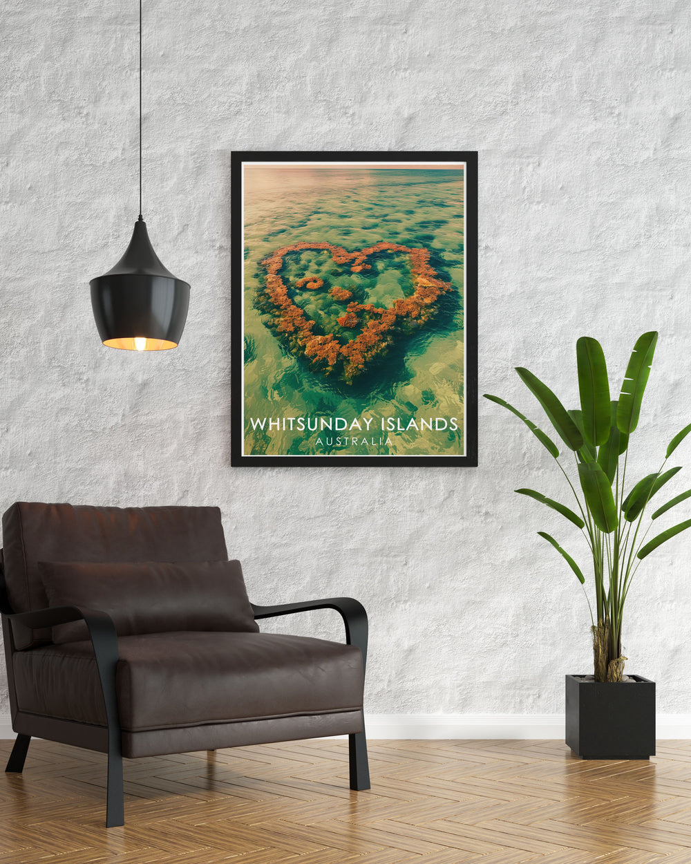 Elegant Heart Reef framed print showcasing the captivating underwater world of the Whitsunday Islands ideal for stylish home decor and nature lovers