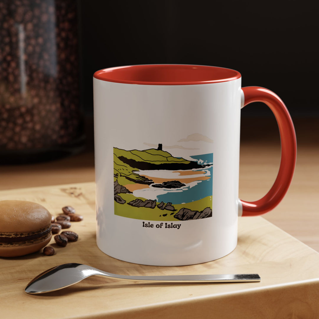 A gorgeous Isle of Islay mug capturing the beauty of Scotland’s island. Perfect for enjoying hot beverages, this ceramic mug features stunning artwork of the island’s coastlines and natural beauty. Microwave-safe and dishwasher-safe for your convenience.