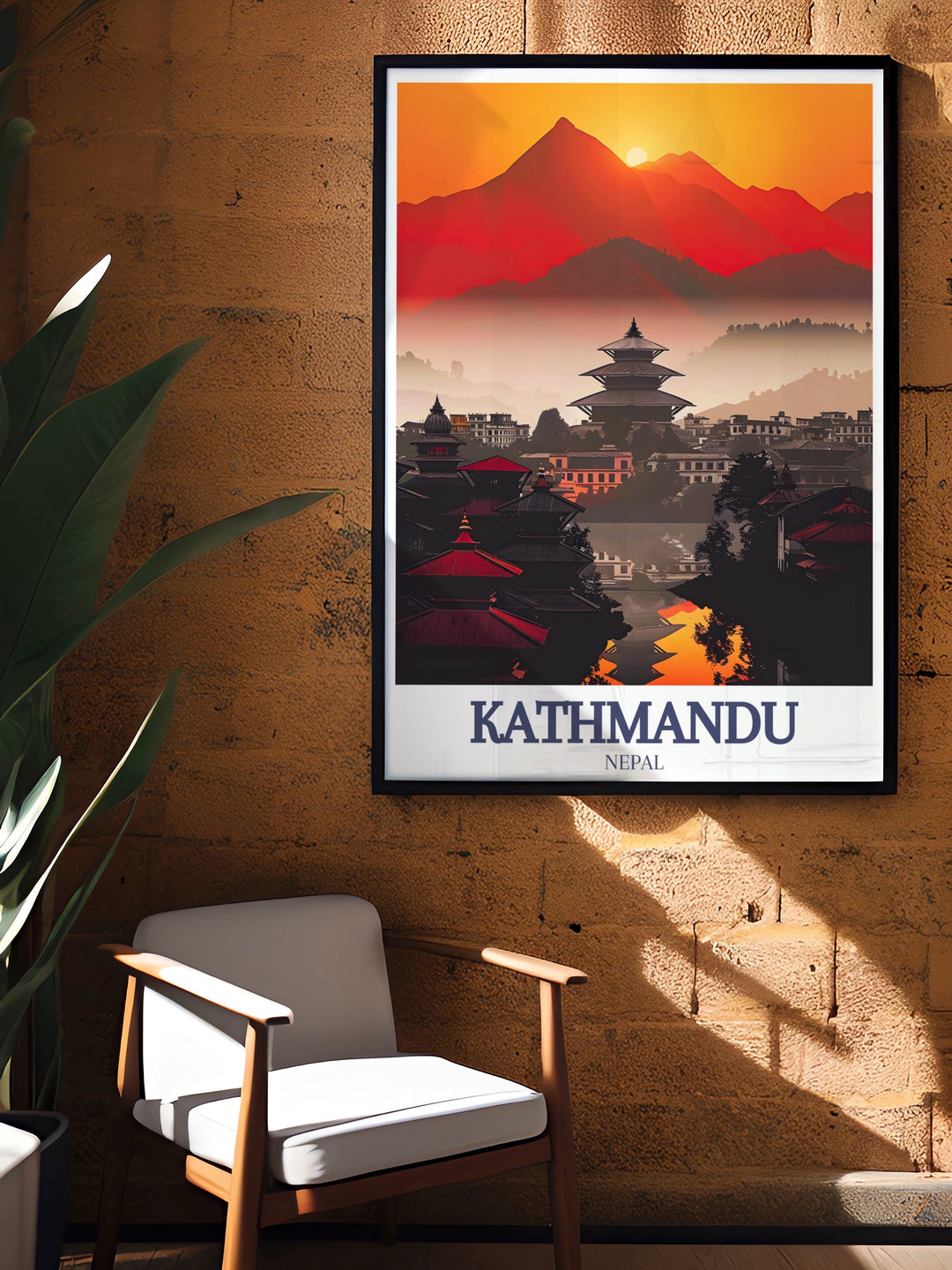 Featuring the iconic Pashupatinath Temple and the serene Bagmati River, this Kathmandu travel print offers a unique view of Nepals sacred landmarks. A stunning addition to any space for lovers of culture and history.