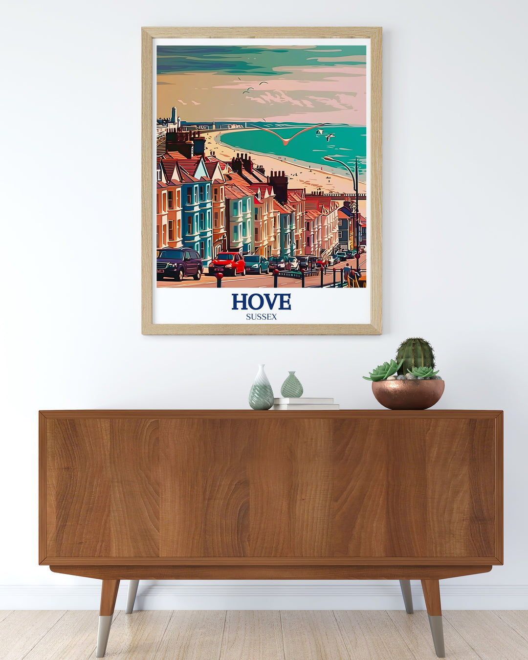 This English Channel vintage poster offers a classic depiction of Hoves coastal beauty, bringing a sense of nostalgia and tranquility to your home. Ideal for lovers of vintage travel art.