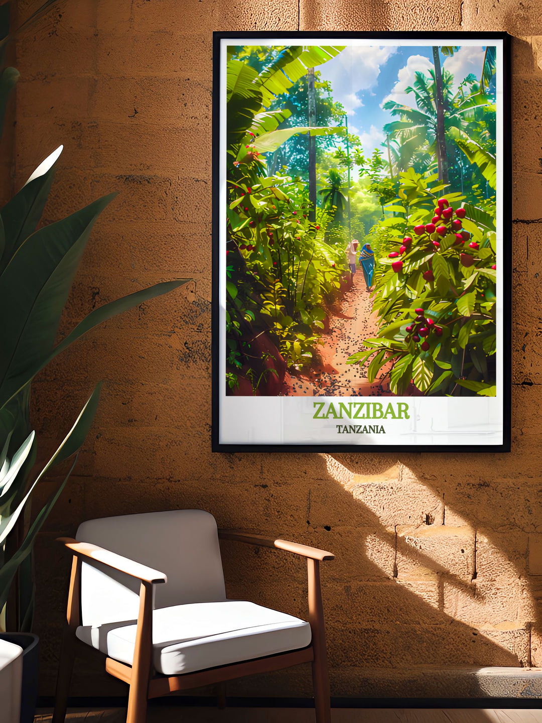 Beautiful Spice Farms wall art showcasing the exotic spices and lush greenery of Zanzibar perfect for adding a vibrant and natural touch to your home decor with high quality prints that celebrate the agricultural heritage of the island.