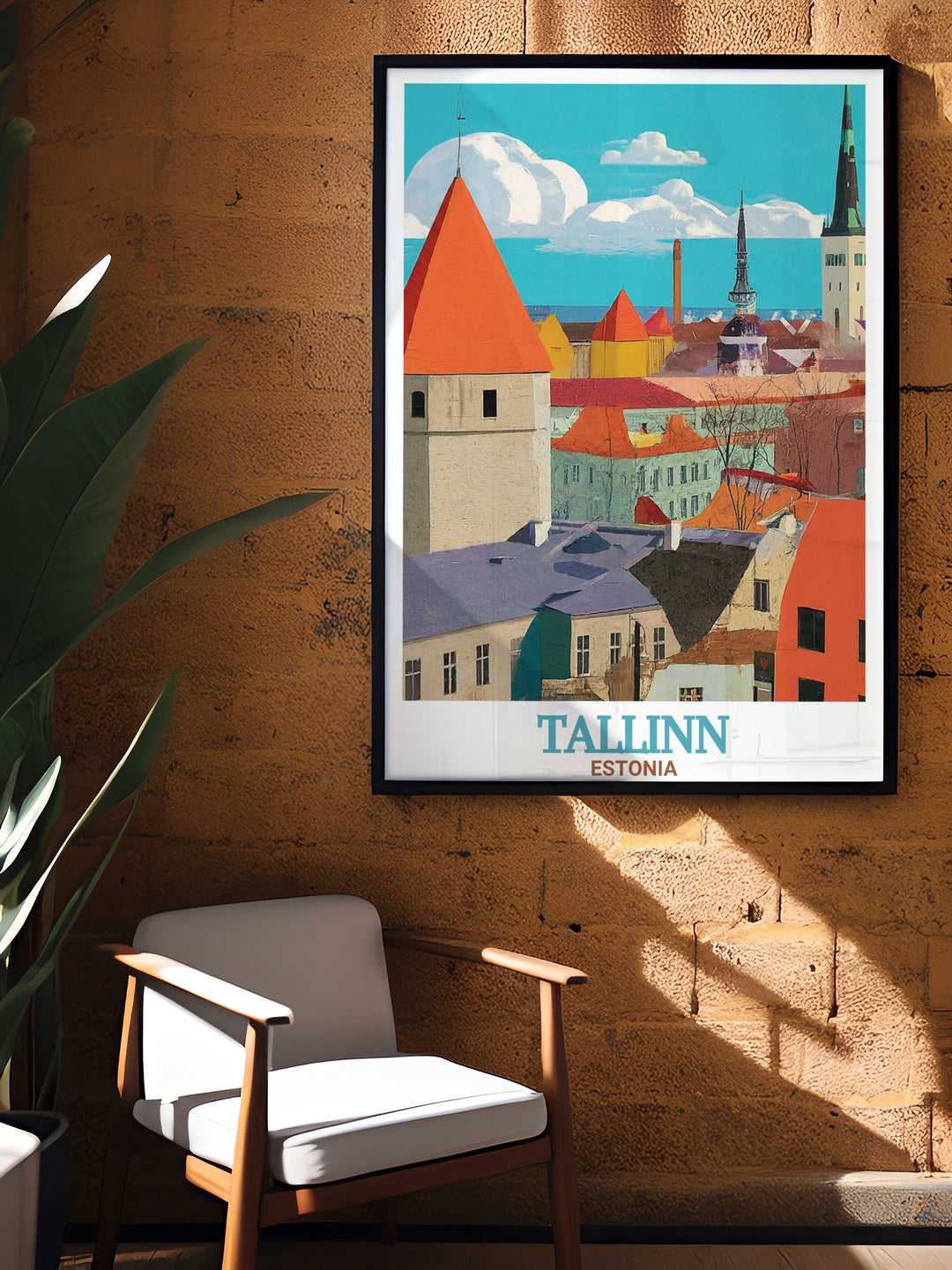 A stunning Tallinn Old Town art print that captures the heart of Estonias capital. This Estonia travel artwork brings the beauty of the citys medieval buildings and spires into your home, perfect for anyone who has traveled to Estonia or admires European history.